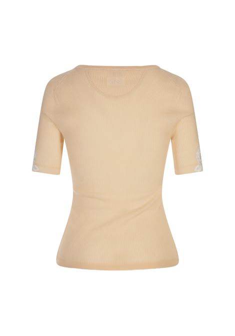 Top In Maglia Di Lana Bleached Orange Con Guipure Floreale CHLOÉ | 25UMP1061581G