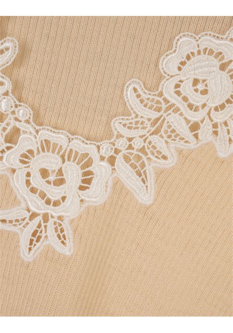 Top In Maglia Di Lana Bleached Orange Con Guipure Floreale CHLOÉ | 25UMP1061581G