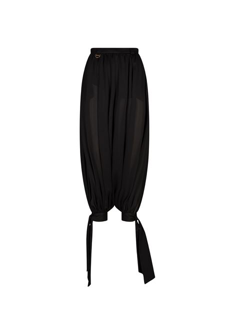 Pantaloni Fluidi a Pieghe In Charmeuse Di Seta Nera CHLOÉ | 25UPA06329001
