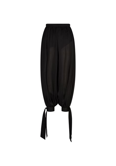 Pantaloni Fluidi a Pieghe In Charmeuse Di Seta Nera CHLOÉ | 25UPA06329001