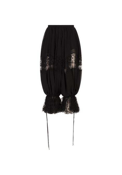 Pantaloni Fluidi a Pieghe Neri Con Pizzo CHLOÉ | 25UPA07445001