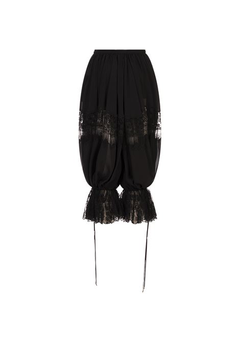 Pantaloni Fluidi a Pieghe Neri Con Pizzo CHLOÉ | 25UPA07445001