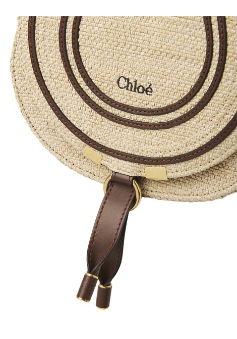 Borsa Saddle Marcie Piccola In Fibre Effetto Rafia Hot Sand CHLOÉ | 25US680P1924P
