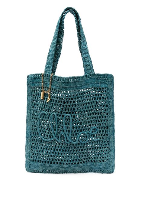 Tota Bag Summer Banana In Rafia Stormy Sea CHLOÉ | 25US901P0841I