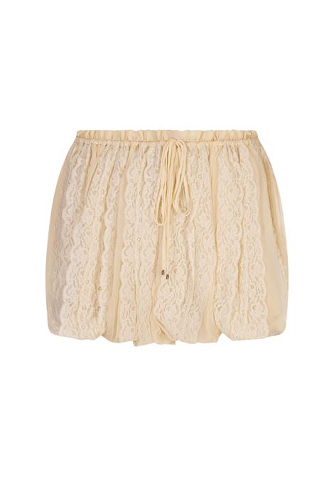 Mini Shorts In Mussola Di Seta Whisper White Con Pizzo Floreale CHLOÉ | 25USH24116113