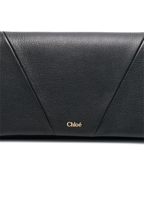 Portafoglio Con Patta e Catena Chloé Spin In Pelle Nera CHLOÉ | C25SP495O37001