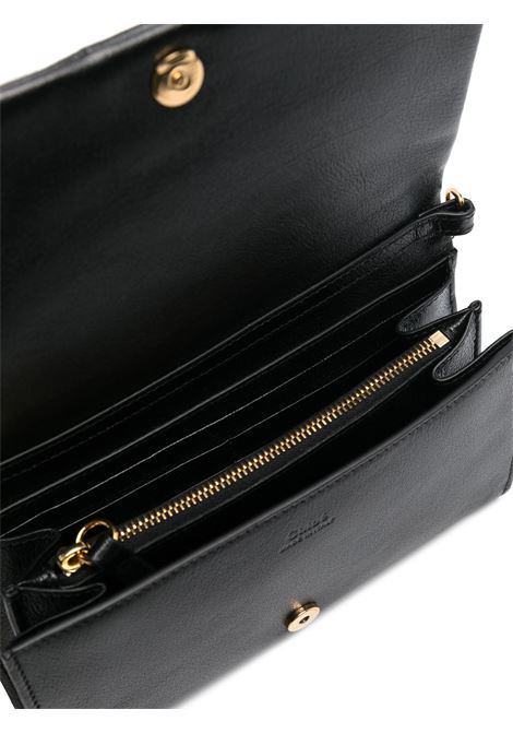 Portafoglio Con Patta e Catena Chloé Spin In Pelle Nera CHLOÉ | C25SP495O37001