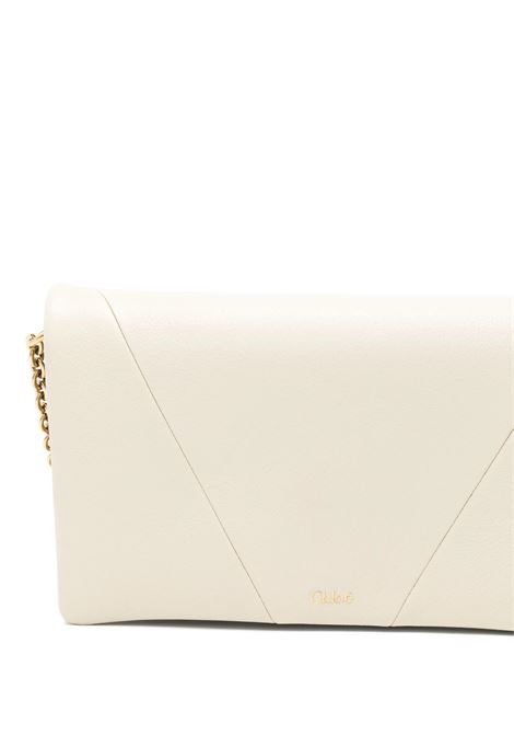 Portafoglio Con Patta e Catena Chloé Spin In Pelle Vegetal Beige CHLOÉ | C25SP495O3723N