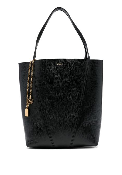 Tote Bag Chloé Spin In Pelle Granata Nera CHLOÉ | C25SS811N84001