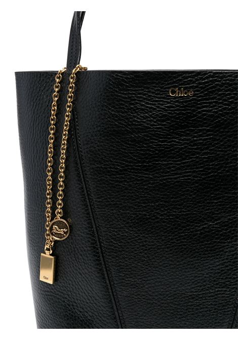 Tote Bag Chloé Spin In Pelle Granata Nera CHLOÉ | C25SS811N84001