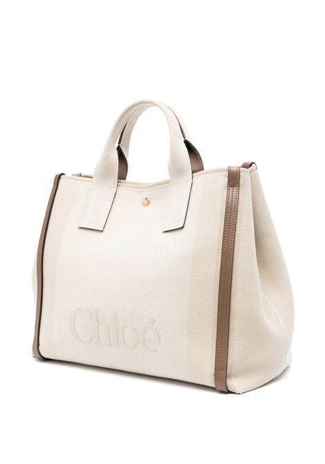 Tote Bag Chloé Carry In Tela Vegetal Beige CHLOÉ | C25SS910O6523N