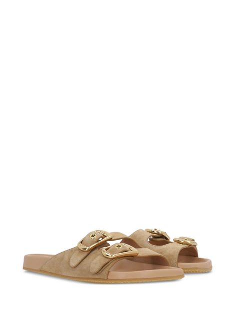 Sandali Bassi Polly In Suede Beige CHLOÉ | C25U08PRY20O