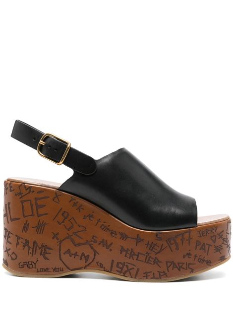 Sandali Con Zeppa Maxime Neri CHLOÉ | C25U10GLU001