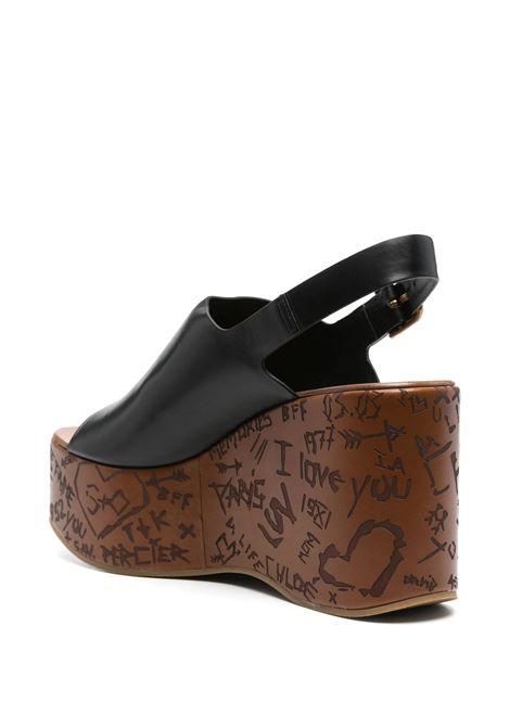 Sandali Con Zeppa Maxime Neri CHLOÉ | C25U10GLU001