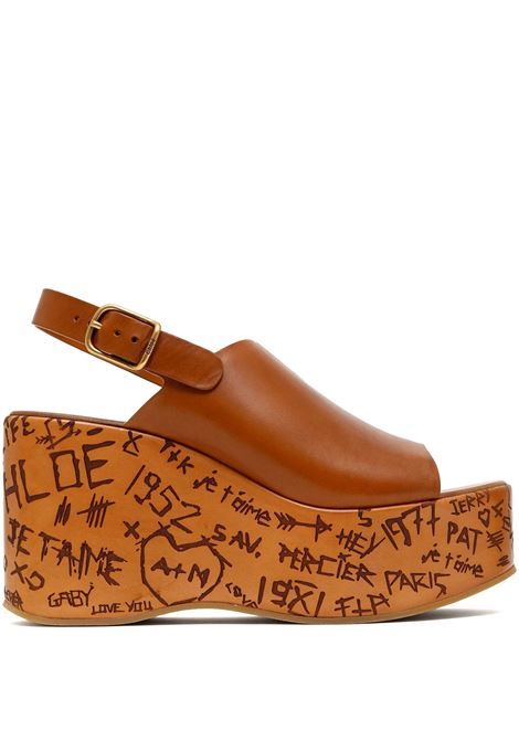 Sandali Con Zeppa Maxime Ginger Brown CHLOÉ | C25U10GLU27T