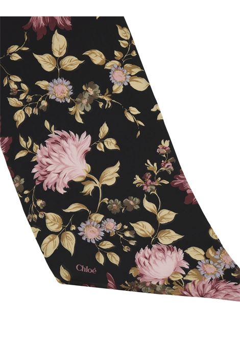 Foulard A Fascia Larga Peonies In Nero CHLOÉ | C25UT082CHS001