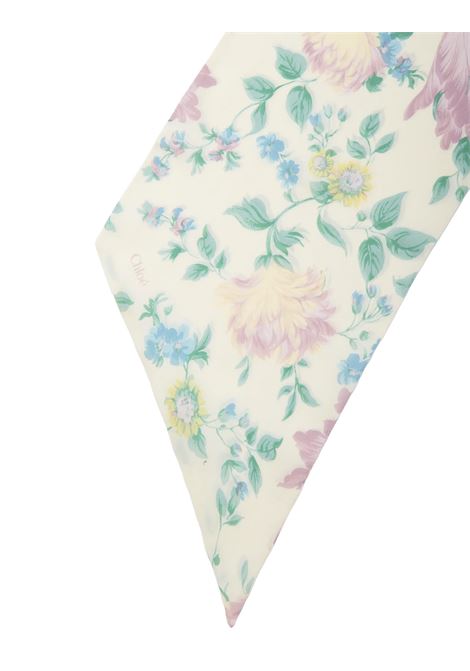 Foulard A Fascia Larga Peonies in Seedpearl Beige CHLOÉ | C25UT082CHS24T