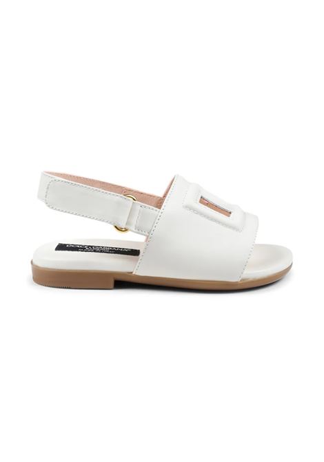 Sandali In Pelle Bianca Con Logo DG Cut-Out DOLCE & GABBANA KIDS | Sandali | D20100-A12238S936