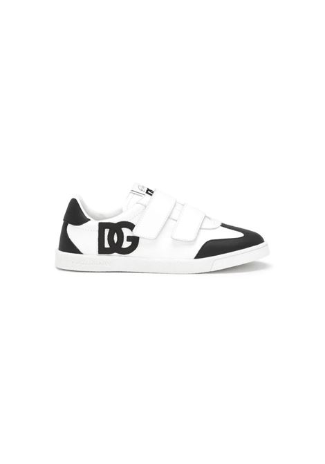 White and Black DG Original Low Sneakers With DG Logo DOLCE & GABBANA KIDS | Sneakers | DA5254-A104889697