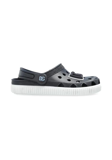 Blue Rubber Sabot With DG Logo DOLCE & GABBANA KIDS | Slippers | DN0213-AT07980650