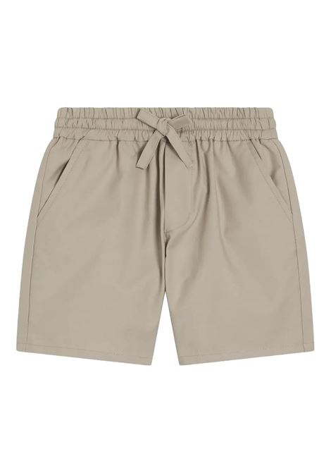 Bermuda In Gabardina Beige Con Logo DG DOLCE & GABBANA KIDS | Pantaloni | L13Q77-HUMRBM9478