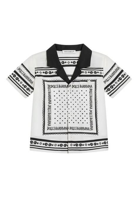 Camicia Hawaii Bianca Con Stampa Bandana DOLCE & GABBANA KIDS | Camicie | L14S37-FI5KQHA9QB