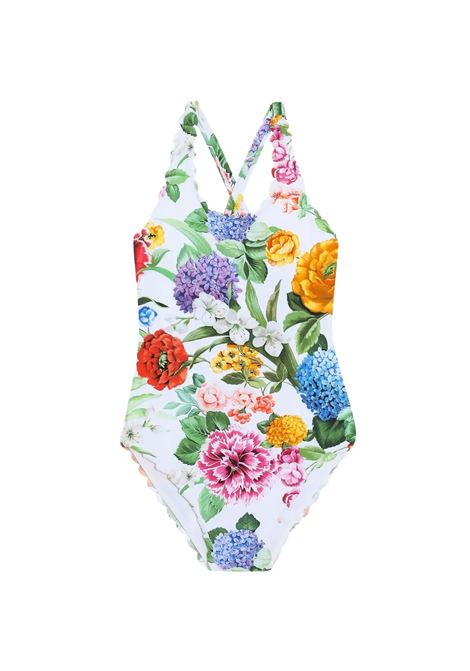 One-Piece Swimsuit with Flower Print DOLCE & GABBANA KIDS | Swimwear | L5J858-0N04RHA5KU