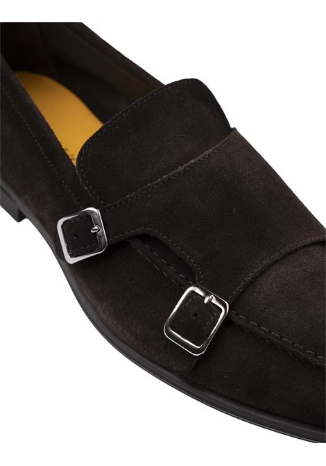 Mocassini In Suede Testa Di Moro Con Doppia Fibbia DOUCAL'S | DU3384NOTTUY260TM23