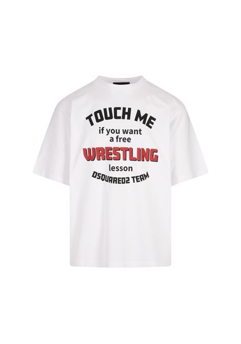 T-Shirt Wrestling Print Bianca DSQUARED2 | S71GD1539-D20020100
