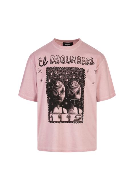 T-Shirt Rosa Con Stampa Grafica DSQUARED2 | S71GD1555-D20035235