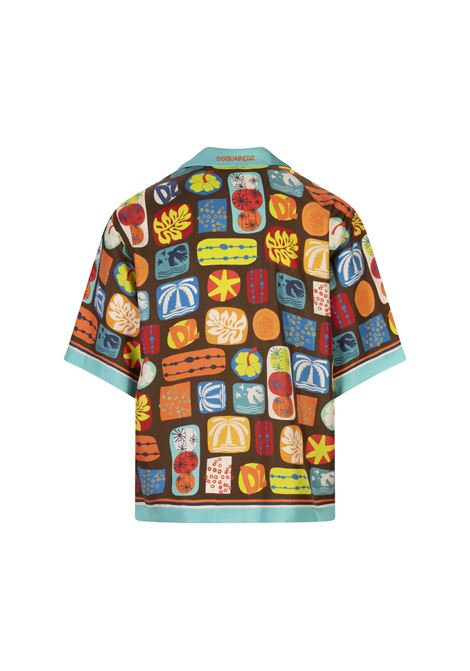 Camicia Bowling Summer Lovers Drop Shoulder Printed DSQUARED2 | S78DM0042-D35292001S