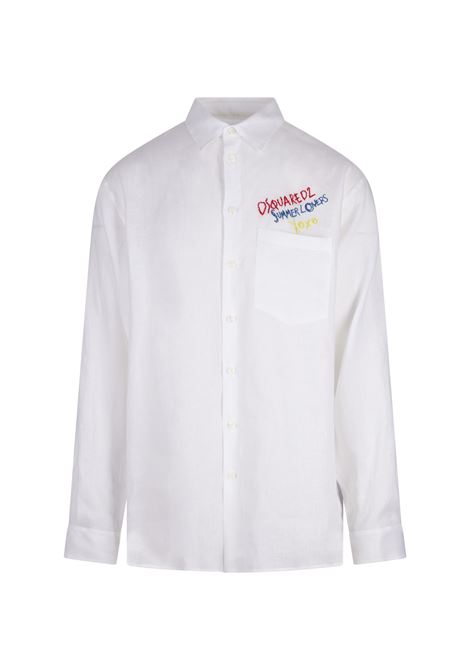 Camicia In Lino Summer Lovers Oversize DSQUARED2 | S78DM0048-D35294100
