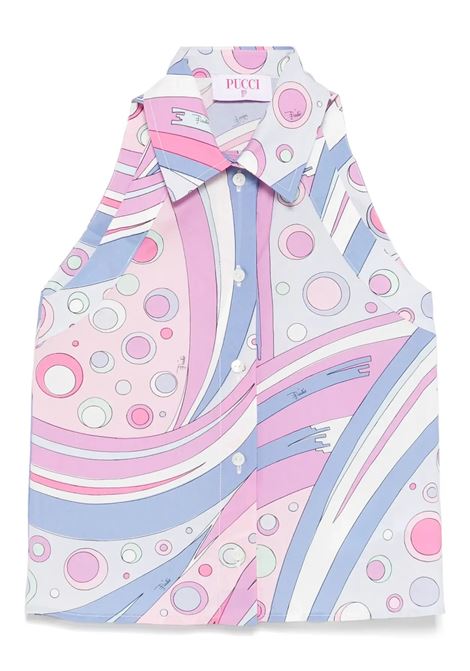 Camicia Smanicata Con Stampa Fontane EMILIO PUCCI JUNIOR | Camicie | PW5A82-P0494511MC