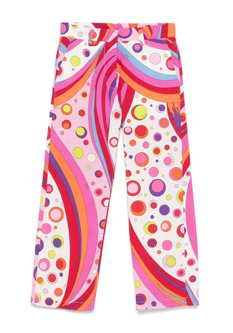 Pantaloni Casual Con Stampa Fontane Multicolore EMILIO PUCCI JUNIOR | Pantaloni | PW6C00-P0494437MC
