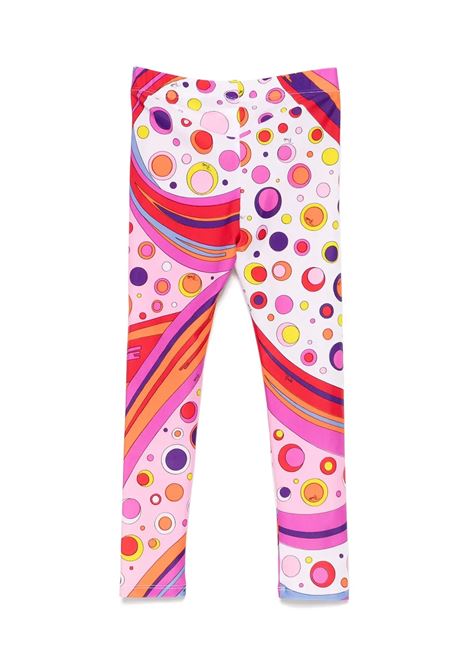 Leggings Stampa Fontane Multicolore EMILIO PUCCI JUNIOR | Pantaloni | PW6C50-J0475437MC