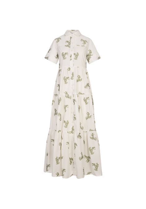 Short Sleeve Midi Shirt Dress In White ERDEM | VC25-D916-IVFFCIVORY
