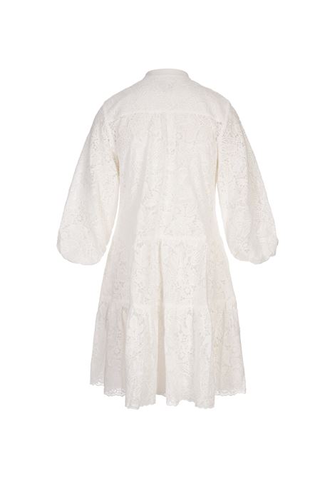3/4 Sleeve Short Dress in White ERDEM | VC25-D927-WETFPLIVORY