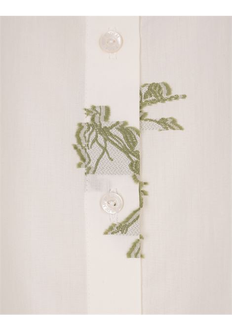 Camicia a Maniche Corte Bianco Stampato ERDEM | VC25-T20-IVFFCIVORY
