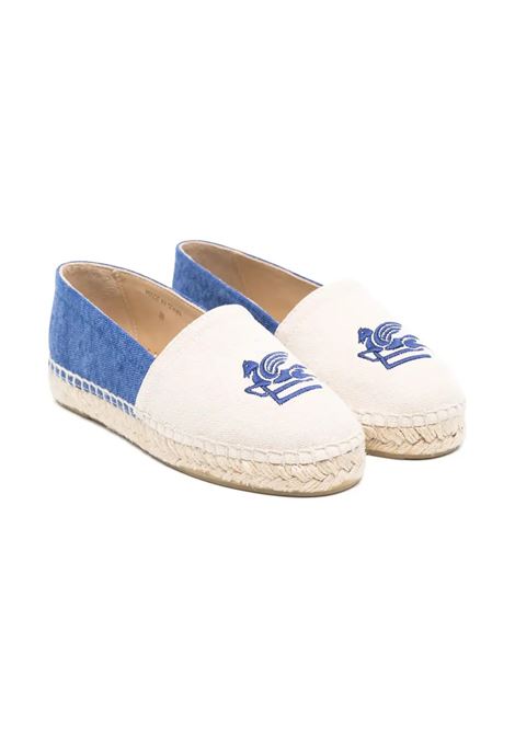 Espadrillas Con Logo In Denim Blu e Tela Bianca ETRO KIDS | Espadrillas | GW0P96-Z2921105CE