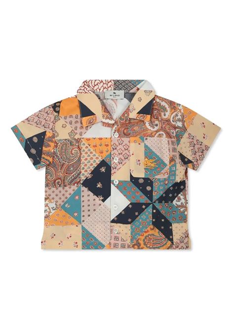 Bowling Shirt with Patchwork Pattern ETRO KIDS | Shirts | GW5511-P0475432MC