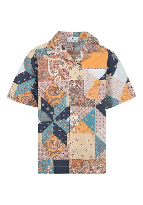 Camicia Bowling Con Fantasia Patchwork ETRO KIDS | Camicie | GW5P21-P0475432MC