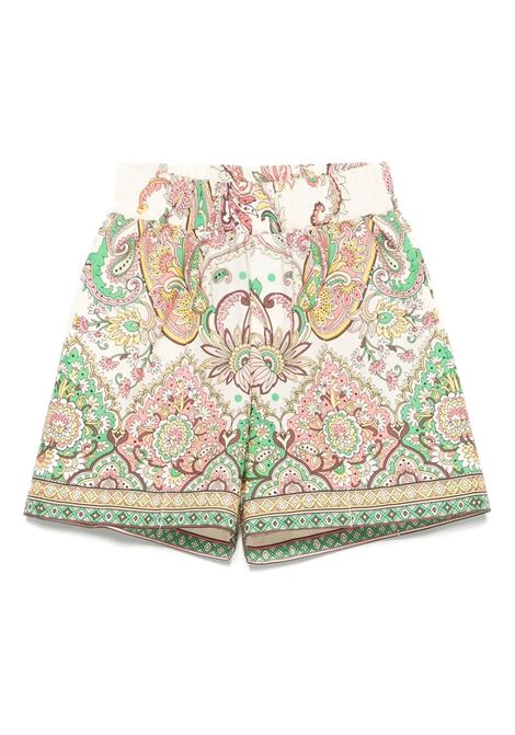 White Shorts With Placed Print ETRO KIDS | Trousers | GW6Q79-P0523105MC