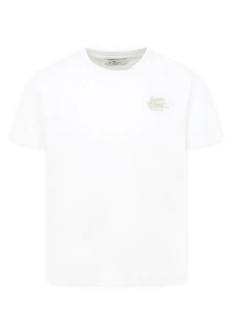 T-Shirt Bianca Con Ricamo Pegaso ETRO KIDS | T-Shirts | GW8A41-Z2081177