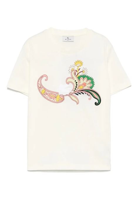 White T-Shirt With Embroidery and Print ETRO KIDS | T-Shirts | GW8A71-Z2081105
