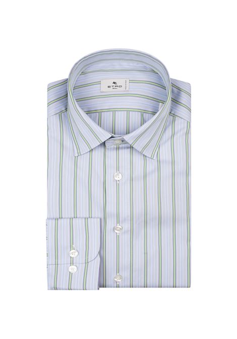 Camicia Azzurra Con Motivo a Righe Verdi ETRO | MRIB0015-99TJ561S9880