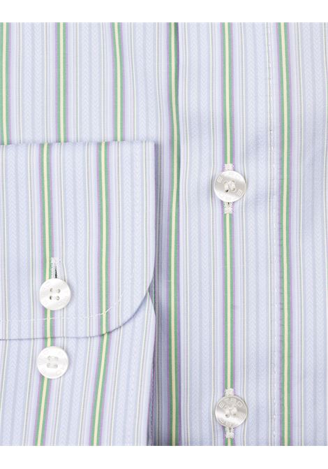 Camicia Azzurra Con Motivo a Righe Verdi ETRO | MRIB0015-99TJ561S9880