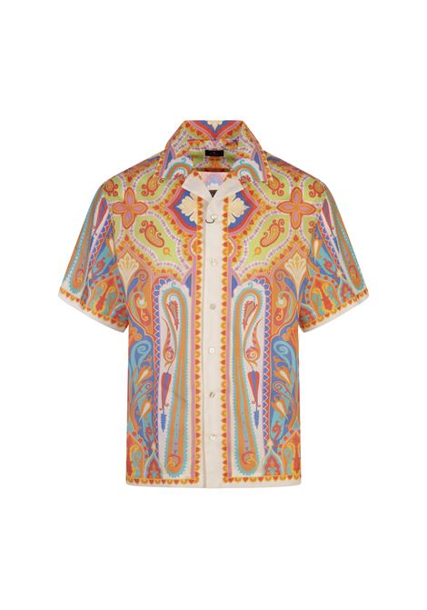 Camicia Bowling In Cotone Con Motivo Paisley Arancione ETRO | MRIC0013-99SP5A8X0800