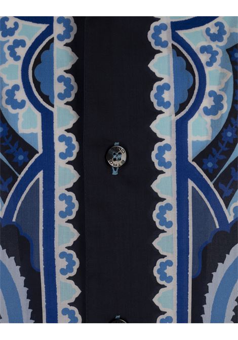 Camicia Bowling In Cotone Con Motivo Paisley Blu ETRO | MRIC0013-99SP5A8X0883