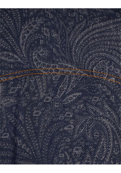 Navy Blue Overshirt Jacket with Foliage Pattern ETRO | MRNE0001-99TJ568S8460