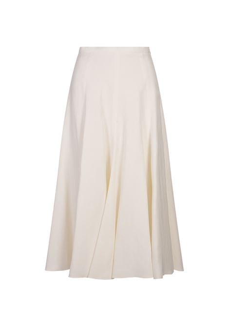 White Viscose and Linen Midi Skirt FABIANA FILIPPI | Skirts | GND275F840D54400000142